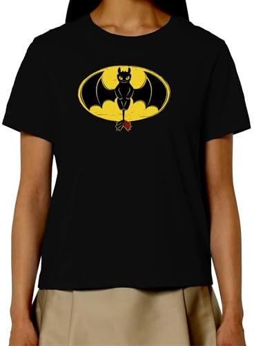 Tee Shirt parodie Krokmou Dragon - T-Shirt Femme Noir (L)