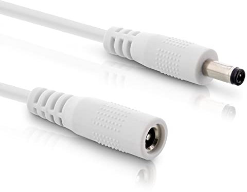 InLine - Cable de extensión de CC universal para Amazon Echo Dot, tiras LED, cámaras de vigilancia, enchufe CC macho a hembra 4,0 x 1,7 mm, blanco, 2 m