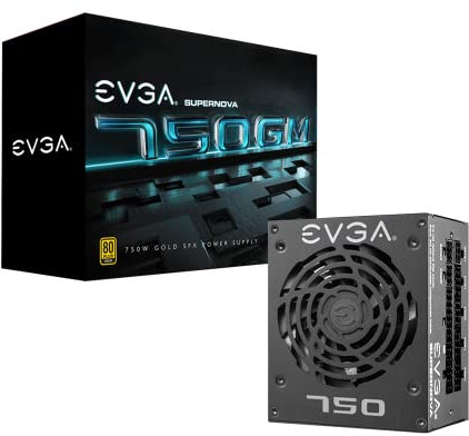 EVGA Supernova 750 GM, 80 Plus Gold 750W, Fully Modular, Eco Mode with FDB Fan, 10 Year Warranty, Includes Power ON Self Tester, SFX Form Factor, Power Supply 123-GM-0750-X2 (EU)