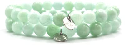 KARDINAL WEIST Burma Jade Armband, Edelstein Perlen, Kraftstein Schmuck für Damen und Herren, Chakra - Vitalität - Freude - Liebe