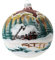 Holyart Weihnachtsbaumkugel aus Glas Grundton Bordeaux Motiv Winterlandschaft 150 mm