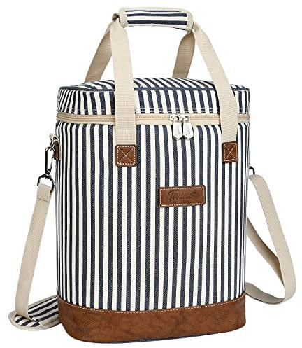 Kato Tirrinia Flaschentasche 6 Flaschen Wein Kühltasche Flasche Kühltaschen, Weintasche Kühltaschen Flaschenkühltasche, Champagner Bier Kühler Weinflaschetasche Handtasche für Picknick Party Camping