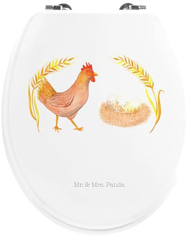 Mr. & Mrs. Panda Motiv WC Sitz Huhn Stolz - Geschenk, Toilette, Landwirtin, Geburt, WC-Sitz, Klobrille, Bauernhof, Hahn, Toilettendeckel, Klodeckel,