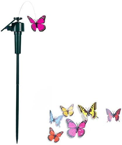 SEIWEI Mariposas voladoras decorativas con energía solar o pilas, para jardín, patio, plantas, flores, decoración de paisaje (color al azar)