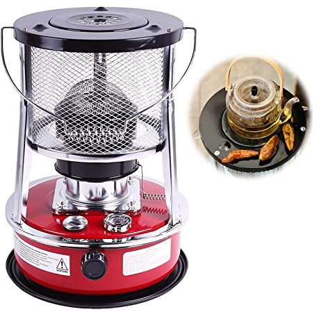 Vendics Réchauds De Camping Sans Chauffage Électrique Réchaud À Mazout Domestique Réchaud À Kérosène En Acier Inoxydable Efficace Réchaud De Chauffage Pour Tente Pour Intérieur Extérieur/4.6L/Rouge