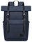 ADITAM Rolltop-Rucksack für 15,6-Zoll-Laptop Casual Daypacks Anti-Diebstahl-Rucksack Teenager College Schultasche Leichter Rucksack für Männer Frauen Outdoor Reisen Wandern Camping Campus Blau Double