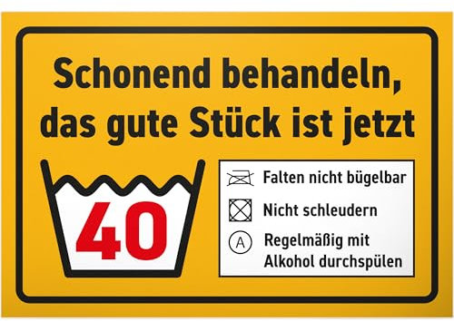 DankeDir! Das gute Stück ist Vierzig - 30 x 20 cm Schild - Partydeko Geburtstagskarte Geschenkidee Geburtstagsdeko - Geschenk Geburtstagsgeschenk 40. Geburtstag 40 Jahre Männer & Frauen 40er