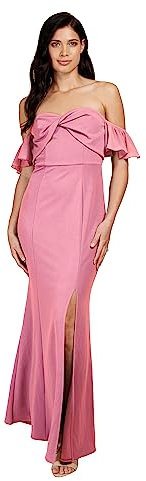 Little Mistress Damen Rose Bardot Maxi Brautjungfernkleid, Rosenquarz, 34