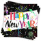 DPKOW 40 Stück Silvester Servietten Bunte Happy New Year Servietten Papierservietten für Silvester Deko 2025 Tisch Happy New Year Deko Silvester Party 2025 Silvester Tischdeko Neujahr Deko, 33X33CM
