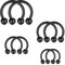 FECTAS 4 Paare Hufeisen Septum Ring Piercing Schmuck 16G Edelstahl Rundhülsen Ohrringe Knorpel Tragus Helix Daith Conch Nase Lippen Ringe 6-12mm