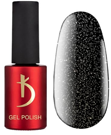 UV Nagellack Gel für Nägel - Black Shimmer - Gel Nail Polish UV-LED -7ml- langlebig - Glanz Maniküre - DIY Nageldesign - Farbe GelNägel Manicure