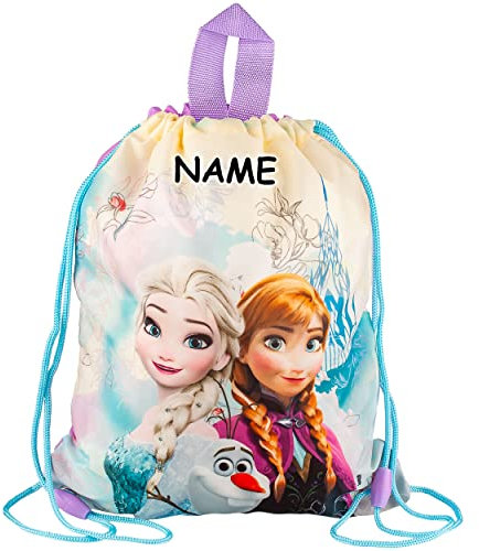 alles-meine.de GmbH Kleiner - Beutel/Tasche 31 cm - Lunchtasche/Sportbeutel - Turnbeutel - Schuhbeutel die Eiskönigin - Frozen - inkl. Name - wasserdicht - wasserabweisen..
