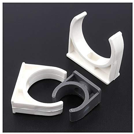 Rohrreparaturwerkzeuge 50pcs / lot ID 20~50mm PVC-Rohrschelle Garten Micro Bewässerung Armaturen U-Typ Rohrschelle Garten-Wasser-Anschlüsse (Color : White 32mm)