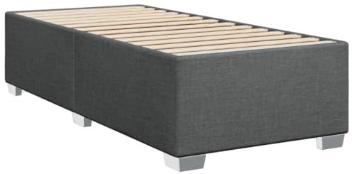 vidaXL Bettgestell, Bett mit Bettfüße Lattenrost, Polsterbett für Schlafzimmer, Einzelbett Bettrahmen, Modern, Dunkelgrau 80x200cm Stoff