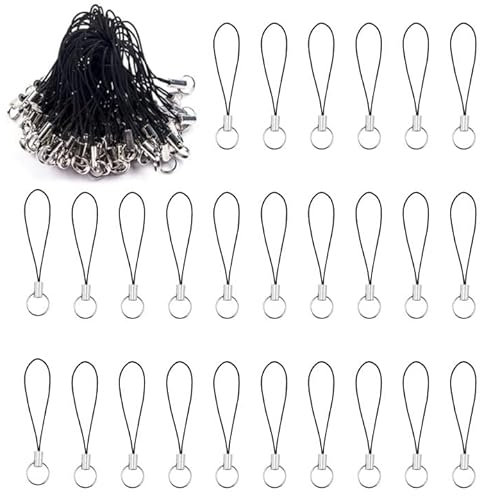 Pack de 100 Cordones para Teléfono Móvil con Anillo y Hebilla, Colgante para Movil, Lanyard de Poliéster para Colgar Objetos Pequeños, Accesorios Versátiles de Bricolaje y Decoración, Ideal para Regal
