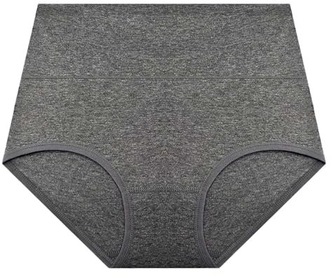 Shorty Femme Coton sous-vêtements Bikini Taille Haute pour Femmes, sous-vêtements Lisses, Respirants pour Dames Culotte Fuite Urinaire Femme Short Femme Enceinte (Dark Gray, XXL)