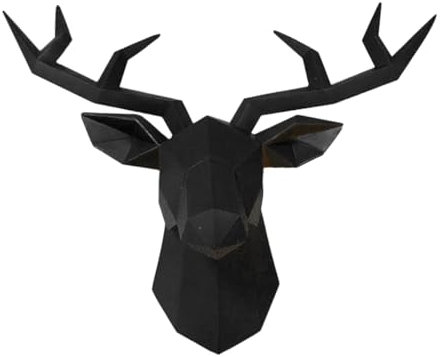 DRESSOOS Wandkunst Aus Kunstharz Mit Hirschmotiv Stilvolles Geometrisches Design Zur Dekoration