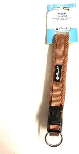 Petlando Mesh-Hundehalsband Cognac S Halsumfang 40-45 cm, 22 mm breit