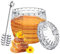 ZMDMAH Dispensador de Miel de Cristal con Cuchara, 240ml Tarro Miel Transparente con Tapas y Palito de Miel Mini Tarros Miel para Servir Miel y Sirope