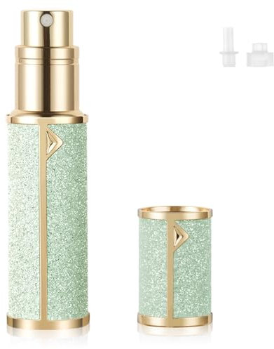 LOPHE Atomizador Perfume Recargable, 5ML Botella de Spray de Perfume, Pulverizador Perfume Viaje, Pulverizador para Viajes, Vacacione, Verde Brillante