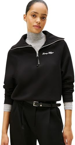 Tommy Hilfiger Women's Classic Script Fleece Half Zip Sweatshirt