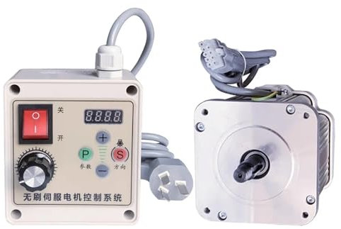 LeTkingok AC 220V 550W Permanentmagnet Bürstenloser Motor, Servo Elektrosteuerungsset für Holzbearbeitungsdrehmaschine Bohrmaschine Bandschleifer