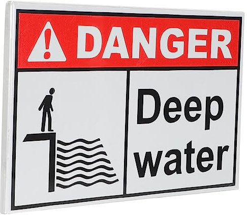 Gatuida 3pièces Panneau Avertissement Danger Eau Profonde Signalisation Extérieure Pour Et Étang