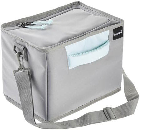 keeeper nea Faltbare Isoliertasche, 13 l, Gr. L, Mit Schultergurt, Passend für Klappbox lea, 6 kg Tragkraft, 4 h kühlend/wärmend, Aus recycelten PET-Flaschen, 29,5 x 20 x 22,5 cm, Aquamarine