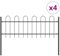 vidaXL Garden Fence Panels Set of 4 - Grey Powder-Coated Steel Barriers - Modern, Durable, Easy to Assemble, Outdoor Use, 170x5 cm Dimensions - Versatile for Gardens, Patios, and More