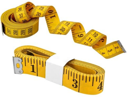 120 Inch/300cm Soft Body Measuring Tape – 2 Pack Dual-Sided Flexible Tape | Fit for Body, Sewing, Tailor, Dressmaking & Fabric Measurement, With Clear Inch And Cm Scales, Yellow
