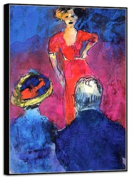 SDYSKKUG Emil Nolde Leinwandbilder. Berühmte Bild Reproduktion Druck auf Leinwand. Paar und Sänger. Schwarz Rahmen Poster für Wohnzimmer Wanddekoration 70x50cm