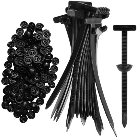 100PCS Nylon Universal Cable Tie Buckle – Fermo Zip Autobloccante con Clip a Pulsante, Zipper Clips in Plastica Resistenti ai Raggi UV per Auto e Uso Domestico (100PCS)