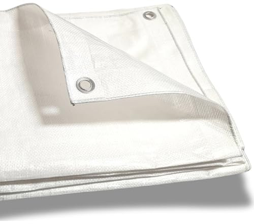 PE Abdeckplane Weiß 180 g/m² – 5 x 8 m – robuste Schutzplane mit verstärktem Rand & Metallösen – UV-stabil & langlebig für alle Anwendungen rund um Garten, Haus & Lager
