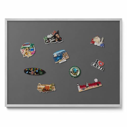 Tulup Magnettafel Pinnwand 80x60 cm Silber Kunststoffrahmen Metallplatte Modern Magnetisch Memoboard Wandtafel Organisationstafel Notizwand für Büro Schule Küche Zuhause