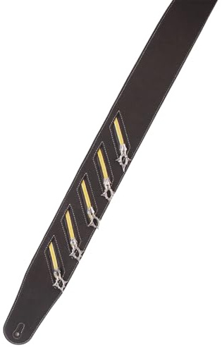 Bequemer Punk Gitarrengurt Weiche Mikrofaser Verziert Mit Nieten Breites Design Verstellbare Länge Für Verschiedene Höhen Punk Gitarrengurt