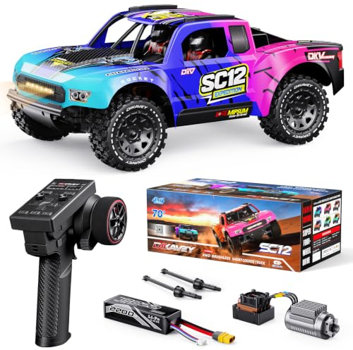Voiture télécommandée brushless 1/12 RTR, Camion Tout-Terrain RC 4x4 | 70+ KM/H Camion Tout-Terrain RC à Commande télécommande sans Broche 1/12, 70+ km/h