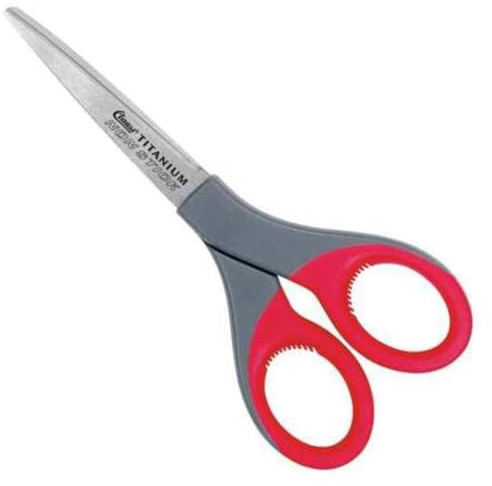 Clauss 18542 7-Inch Titanium Bonded Non-Stick Straight Scissor - Red/Grey