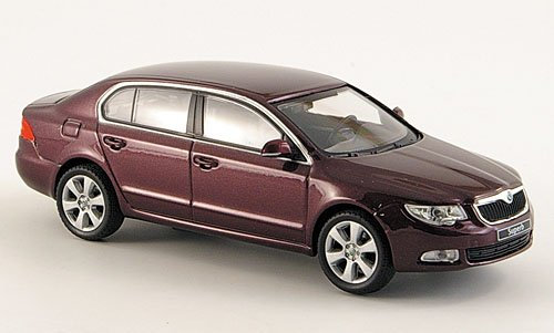 Skoda Superb II, met.-rot, Modellauto, Fertigmodell, Abrex 1:43