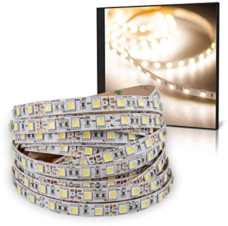 Mextronic LED Streifen LED Band LED Strip 5050 Neutralweiß (4000K) 72W 500CM 12V IP20