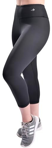 Kompression Capri Hose Für Damen CompressionZ - 3/4 Länge Yoga Laufen Trainingsübungen Gamaschen - Schwarz, XL
