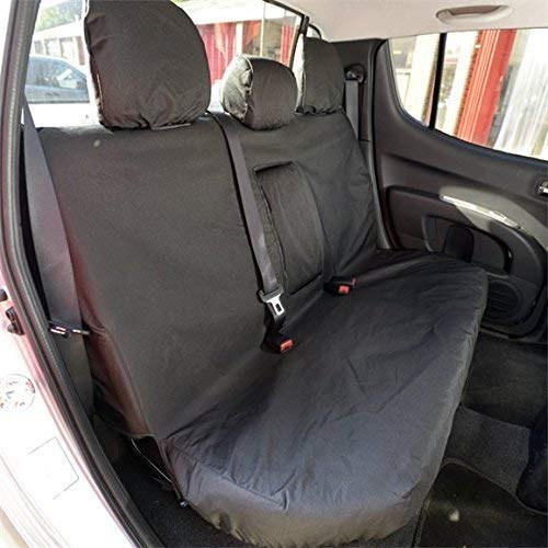 To Fit Mitsubishi L200 Seat Covers 2006-2015 Rear Set | Waterproof & Heavy Duty, Airbag Compatible, Easy To Fit - Tailored Rear Bench Black