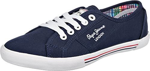 Pepe Jeans London, Zapatillas Mujer, Azul (Marine), 36 EU