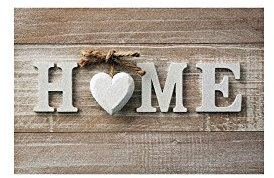 ID Mat Boston Home CŒUR, Fibres Synthétiques, Beige Marron, 40x60x0,5 cm