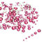 LolliBeads Resin Crystal Round Nail Art Mixed Flat Backs Acrylic Rhinestones Gems,Mix Size 1.5-5 mm, Color Rose Pink (1200Pcs)