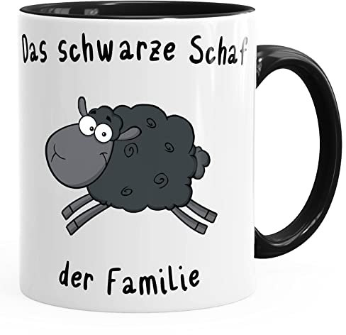 Kaffee-Tasse Das Schwarze Schaf der Familie MoonWorks® Happy schwarz unisize