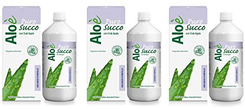 Erboristeria Magentina Aloè - Puro Succo d'Aloe Vera con Mirtillo 3x1000ml [3 Litri]