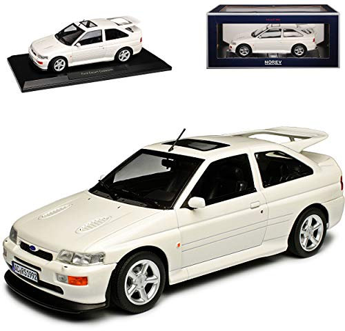 Ford Escort RS Cosworth 5. Generation 3 Türer Weiss 1990-2000 1/18 Norev Modell Auto mit individiuellem Wunschkennzeichen
