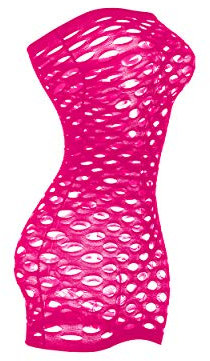 ds. distinctive style Lingerie pour femme combinaison de nuit sans bretelles motif résille Taille Unique Noir - Rose - Taille Unique