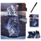 HereMore Funda para Samsung Galaxy Tab A 9.7 pulgadas SM-T550/SM-T555, funda de piel de primera calidad con función atril y ranuras para tarjetas para tablet Samsung Galaxy Tab de 9.7 pulgadas, gato y