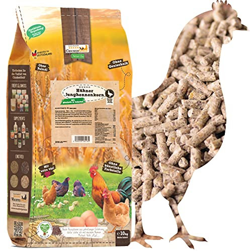 Chicken Gold Junghennenkorn 10 kg – Hochwertiges Aufzuchtfutter für Junghennen ab der 9. Woche, mit Leinsaat & Bierhefe, ohne Palmöl & Gentechnik - hühnergold®